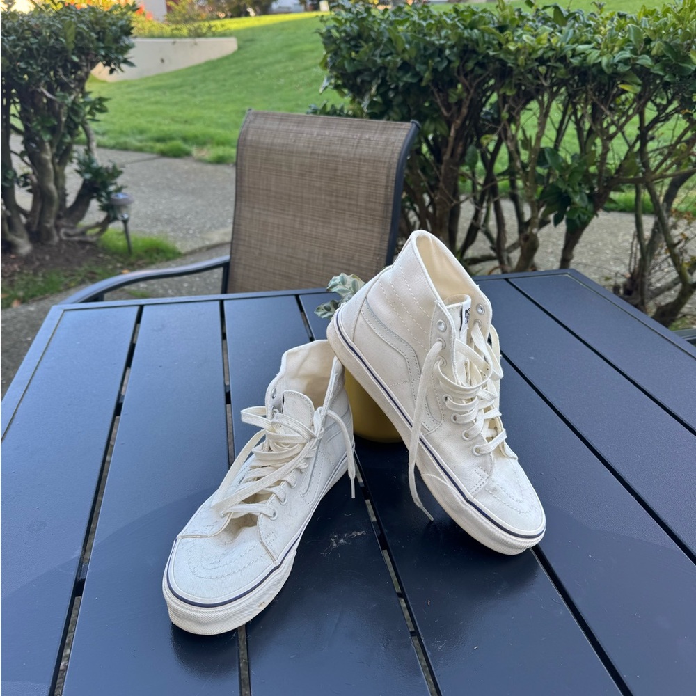 Vans Cream High-Top Sneakers